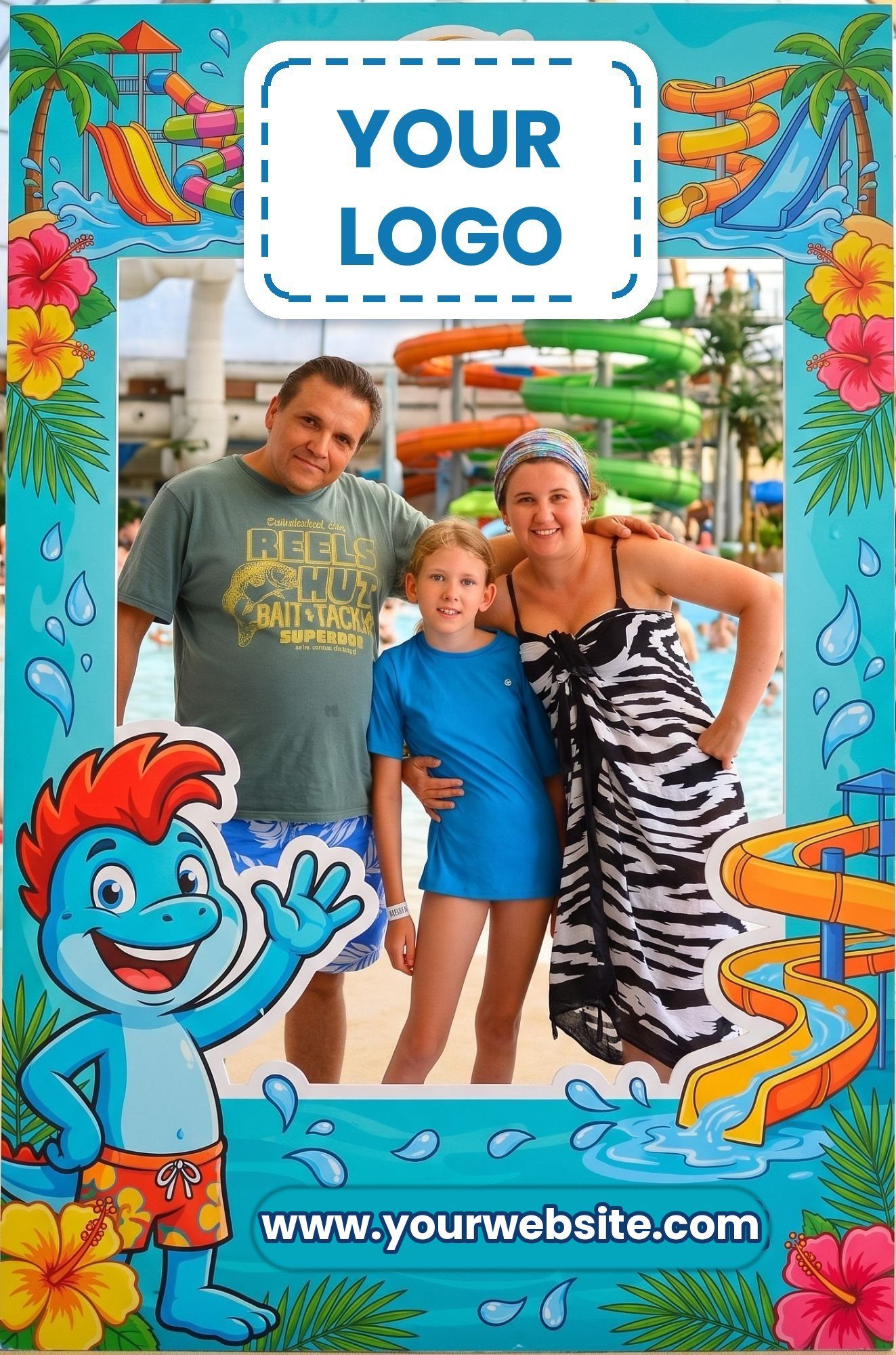 A family photo in a frame with your logo, marked preview