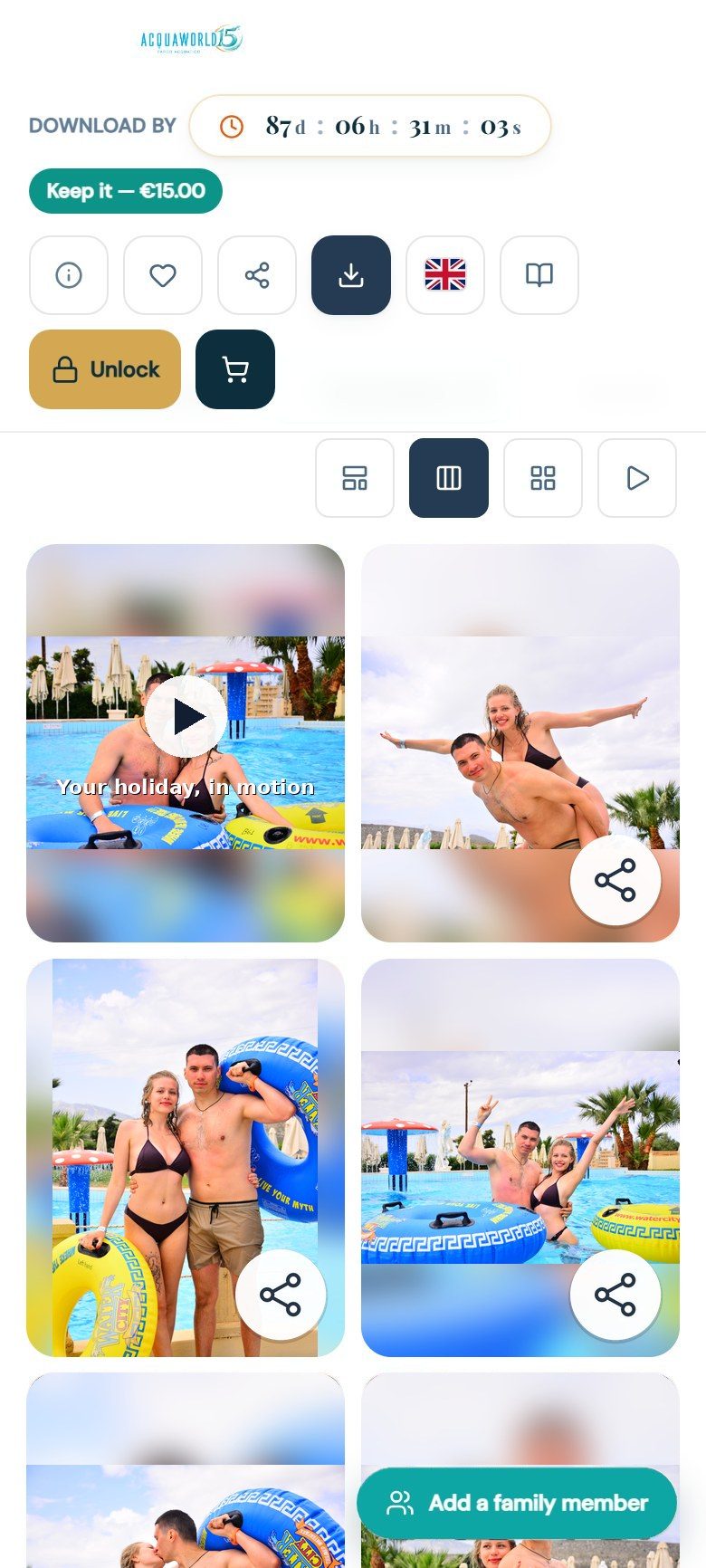 The guest's gallery on a phone