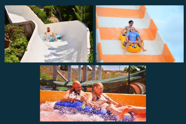 Album page: three photos of guests on the slides